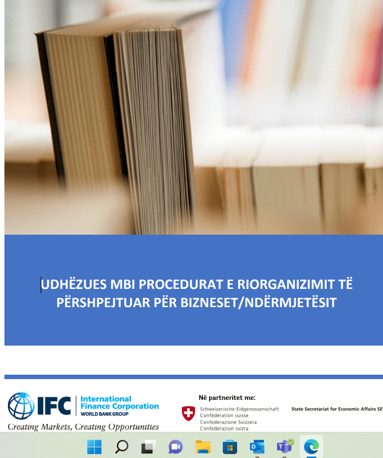 IFC prepared a guide on Debt resolution and business exit